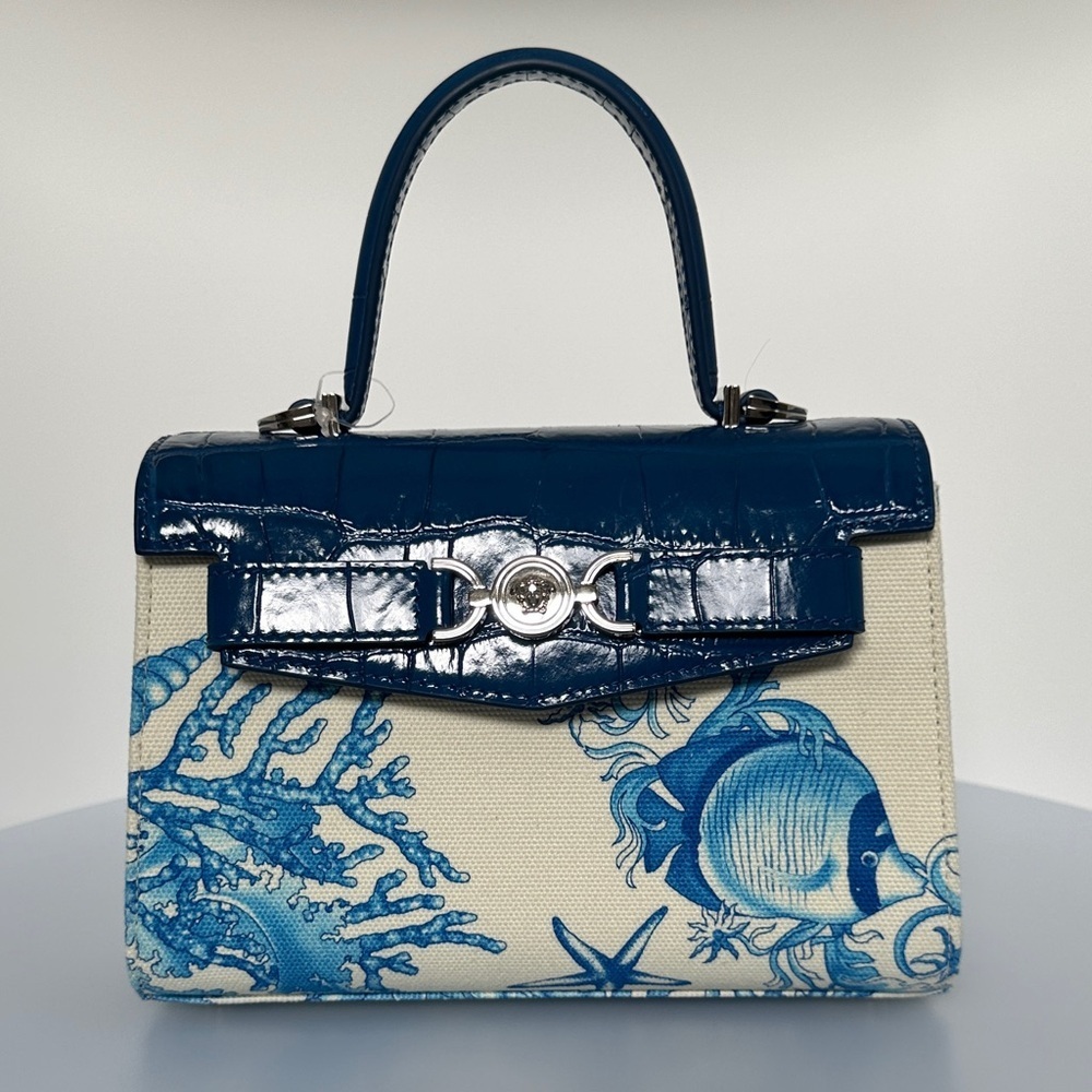 Versace Blue and Cream Mini Bag authentic 100%